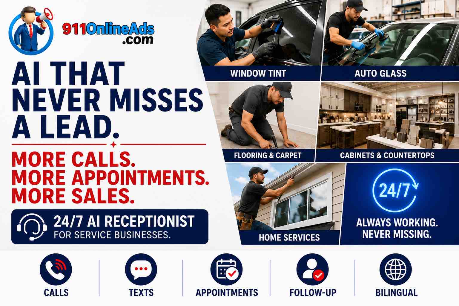 window tint, auto glass contractor lead system